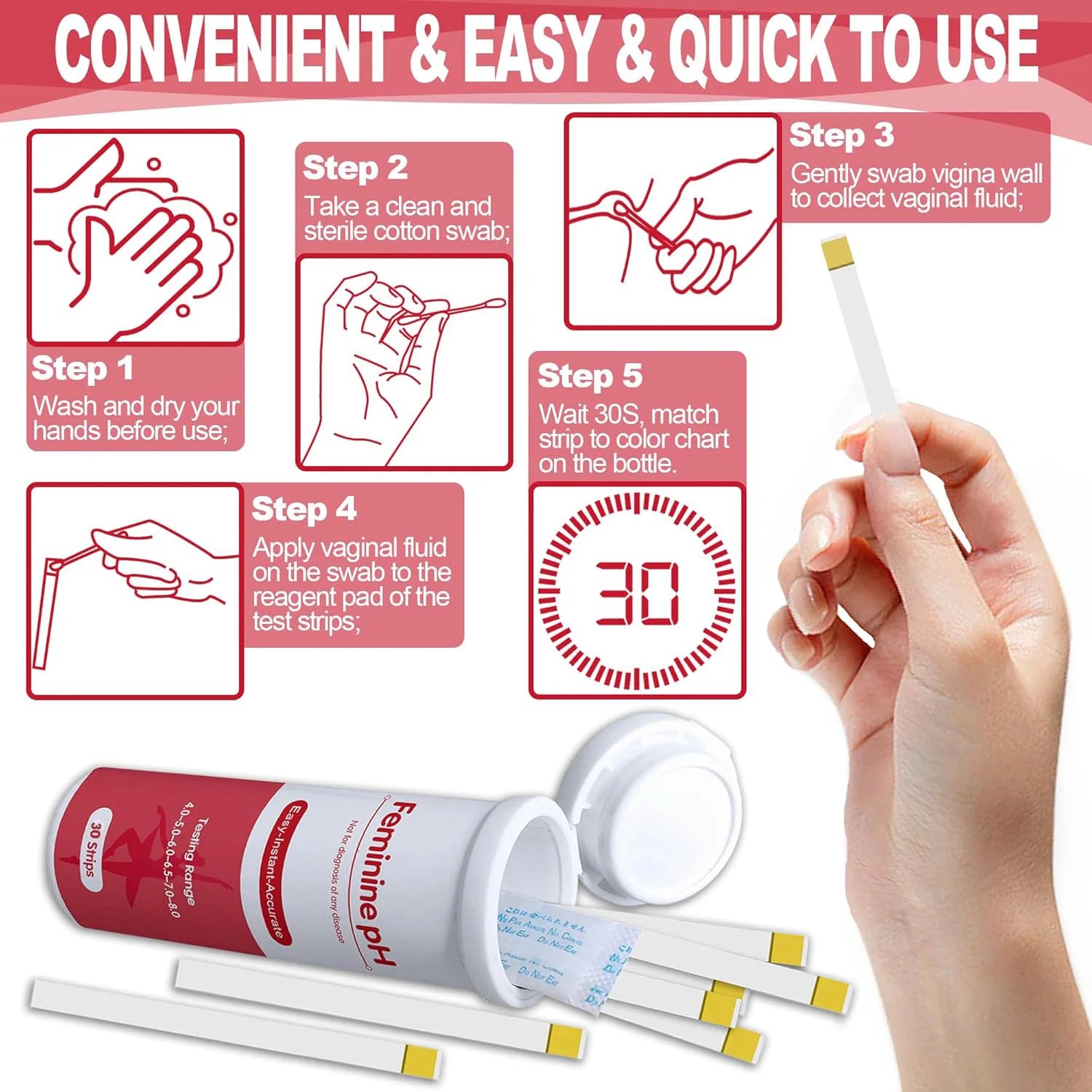 Vaginal pH Test Strips Kit