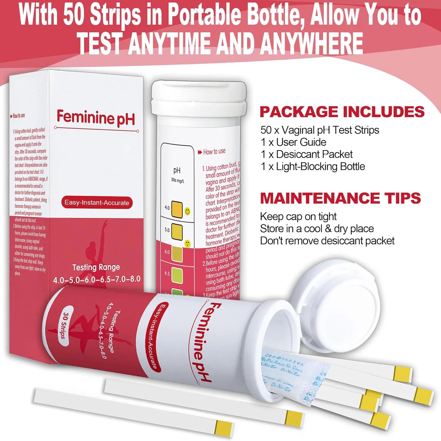 Vaginal pH Test Strips Kit